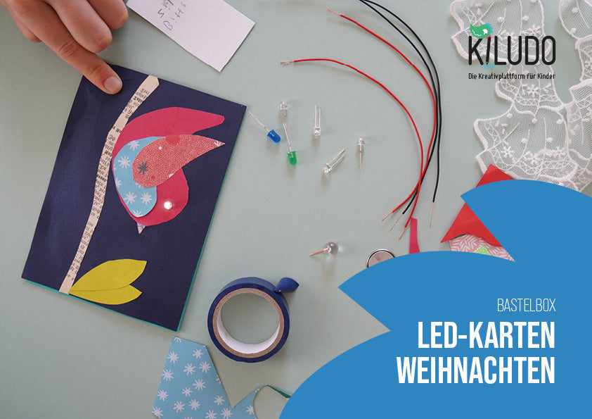 Bastelbox «LED-Kartenset Vögel und Weihnachtsmotive»