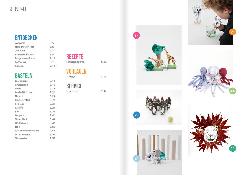 Bastelmagazin «Tiere im Zoo»