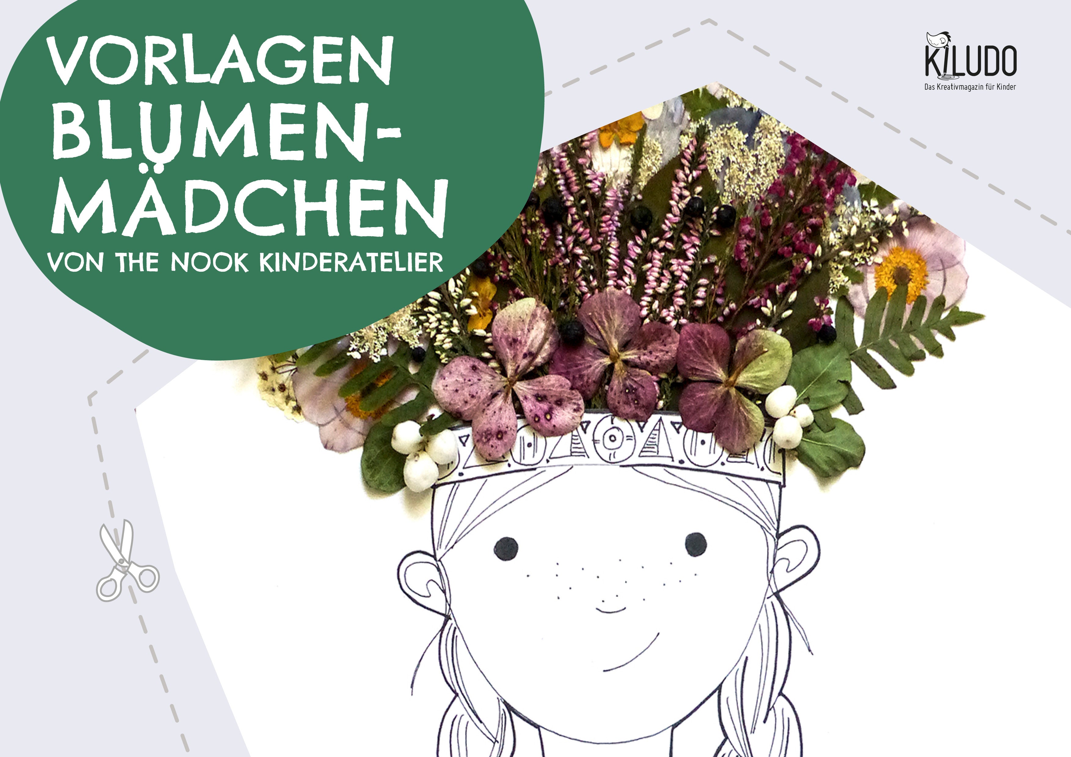 Kiludo Vorlage basteln Blumen Blumenmädchen