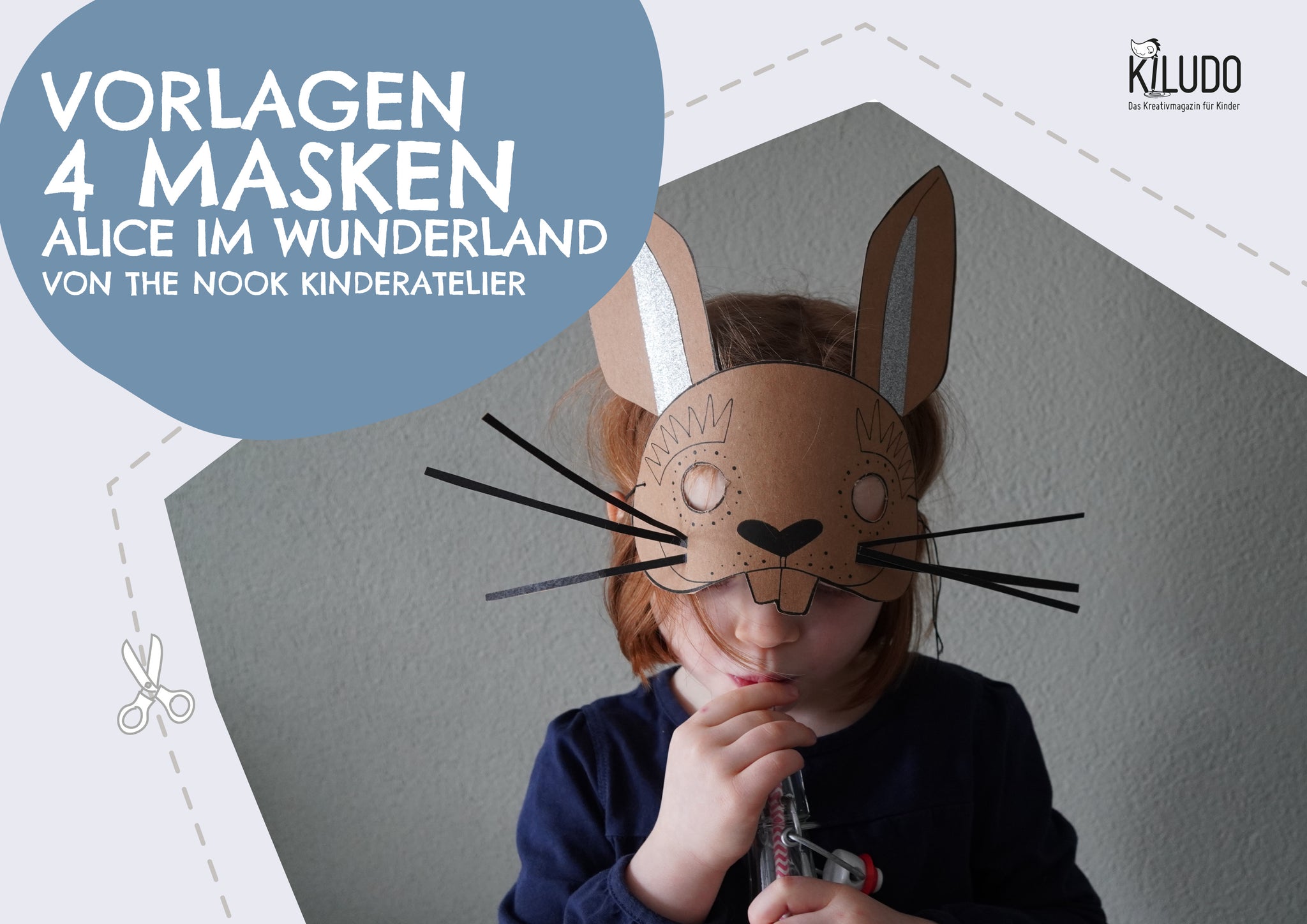 Vorlage Maske Hase Alice im Wunderland