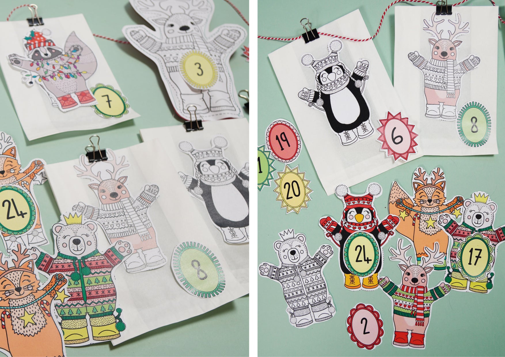 Adventskalendervorlage zum Selbstbasteln von Loubiblu.com