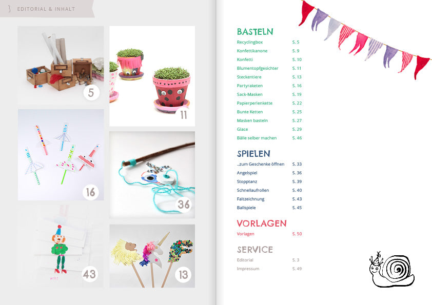 Inhaltsverzeichnis Kindermagazin Basteln Partyspiele