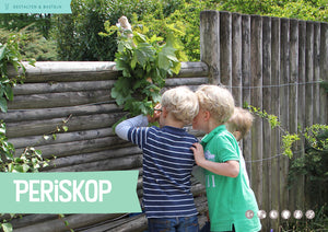 Detektive im Garten mit einem selbst gebastelten Periskop