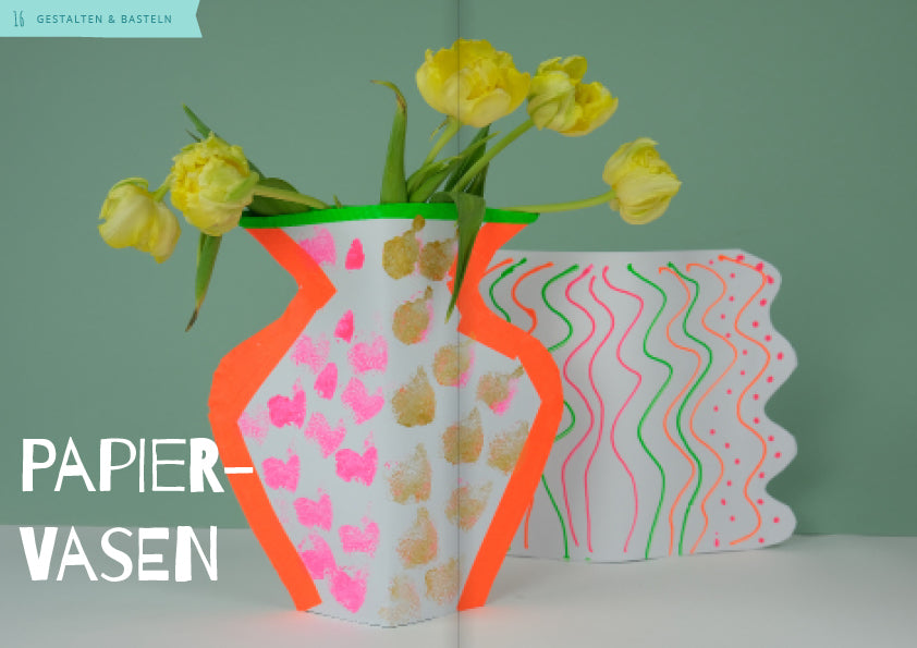 Papiervasen basteln mit Kindern