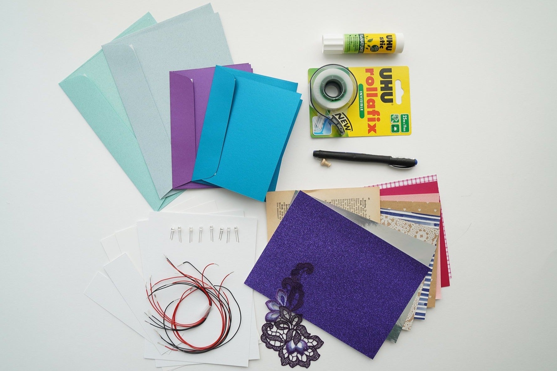 Material LED Karten Bastelset